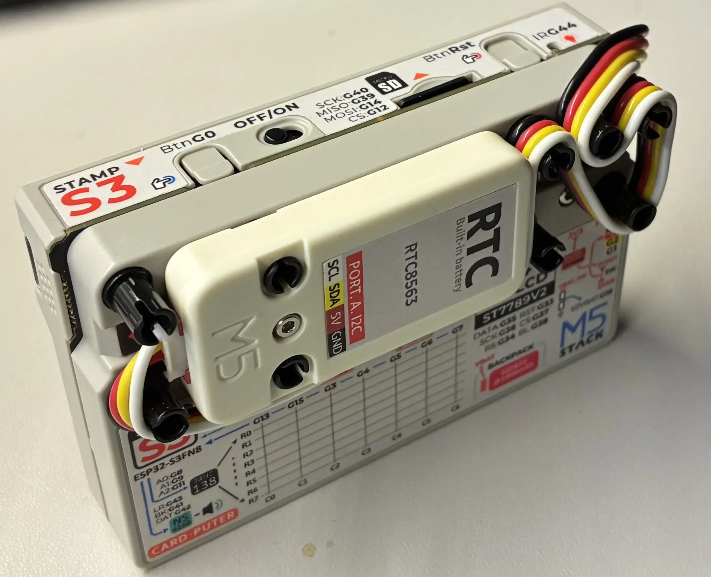 M5Unit RTC attached to a Cardputer